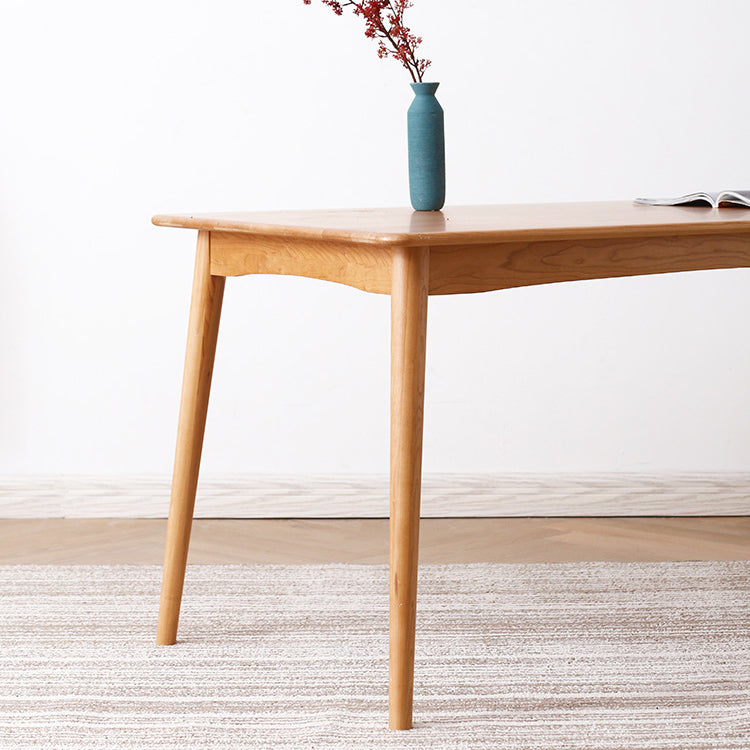 Minimalist Style Solid Wood Top Dining Table Set of Rectangle Shape Formal Dinette Set