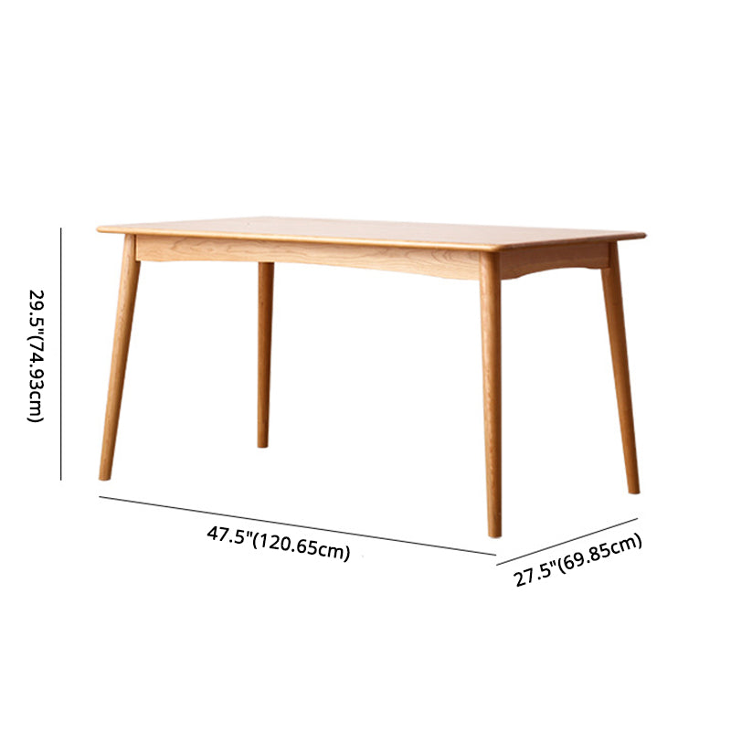 Minimalist Style Solid Wood Top Dining Table Set of Rectangle Shape Formal Dinette Set