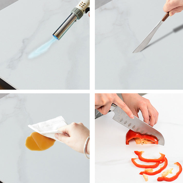 Modern Sintered Stone Dining Room Set with Black Base Dining Furniture for Home Use