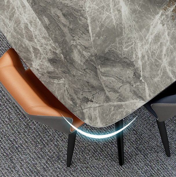 Modern Sintered Stone Dining Room Set with Black Base Dining Furniture for Home Use