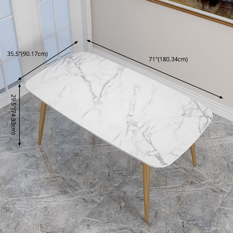 Scandinavian Kitchen Dining Room Set with Sintered Stone Top and 4 Legs Base Dining Furniture