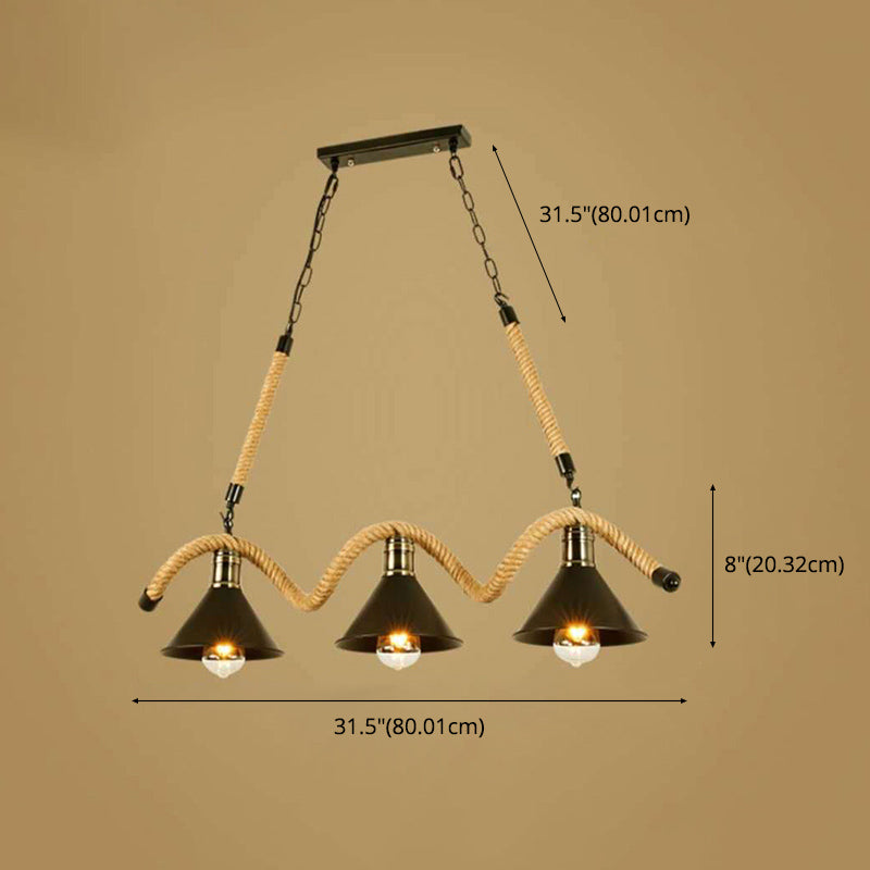 3 Ligeras de iluminación lineal colgante de la isla de cocina ligera de la isla de iluminación