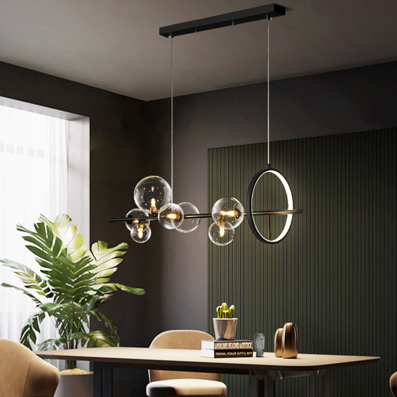 Modern Pendant Chandelier Linear Island Lighting Hanging Island Lights Glass Island Pendants
