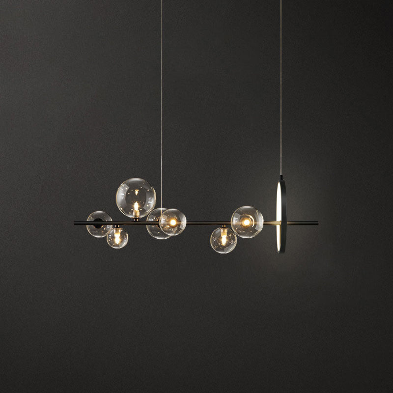 Modern Pendant Chandelier Linear Island Lighting Hanging Island Lights Glass Island Pendants