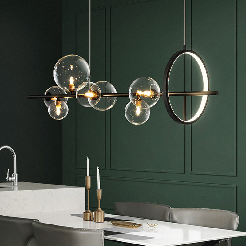 Modern Pendant Chandelier Linear Island Lighting Hanging Island Lights Glass Island Pendants
