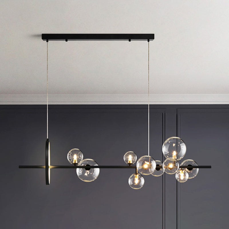 Modern Pendant Chandelier Linear Island Lighting Hanging Island Lights Glass Island Pendants