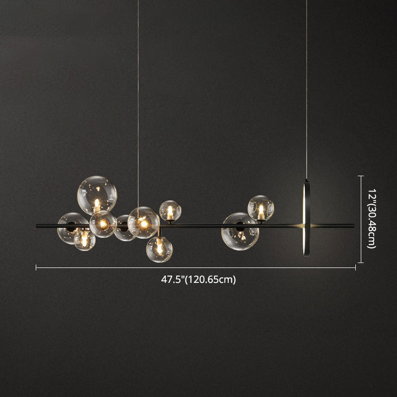 Modern Pendant Chandelier Linear Island Lighting Hanging Island Lights Glass Island Pendants