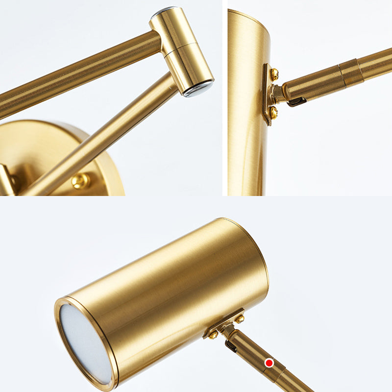 Luces de montaje de pared metálica de brazo columpio Estilo moderno Luces de pared de 1 luces de 1 luces