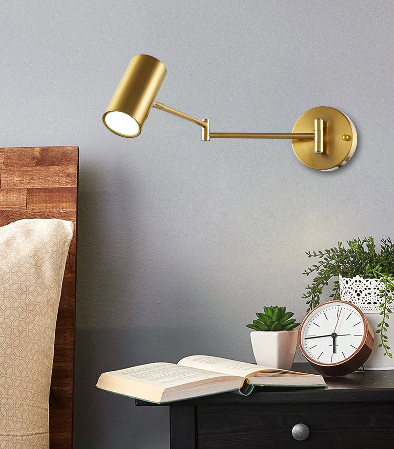 Luces de montaje de pared metálica de brazo columpio Estilo moderno Luces de pared de 1 luces de 1 luces