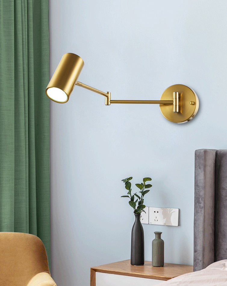 Luces de montaje de pared metálica de brazo columpio Estilo moderno Luces de pared de 1 luces de 1 luces