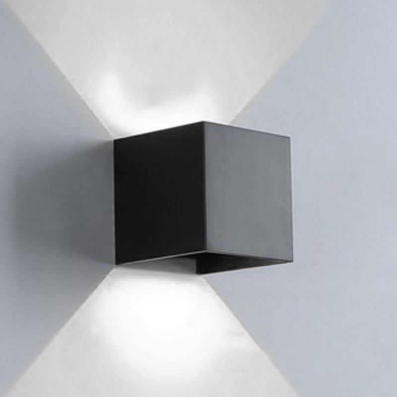 2-Lights Geometric Wall Lamp Fixtures Modern Style Black and White Aluminum Lighting