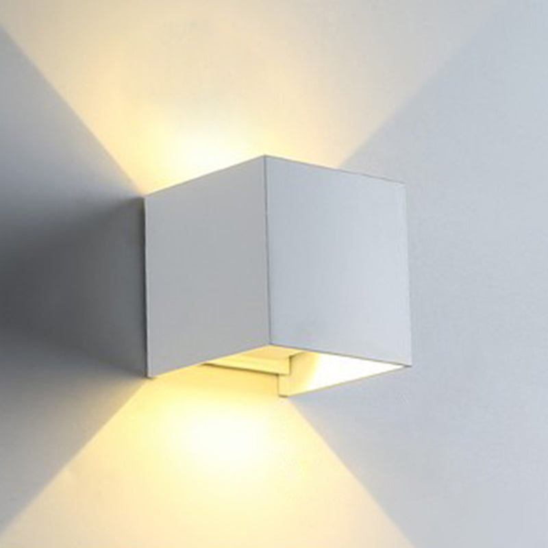 2-Lights Geometric Wall Lamp Fixtures Modern Style Black and White Aluminum Lighting