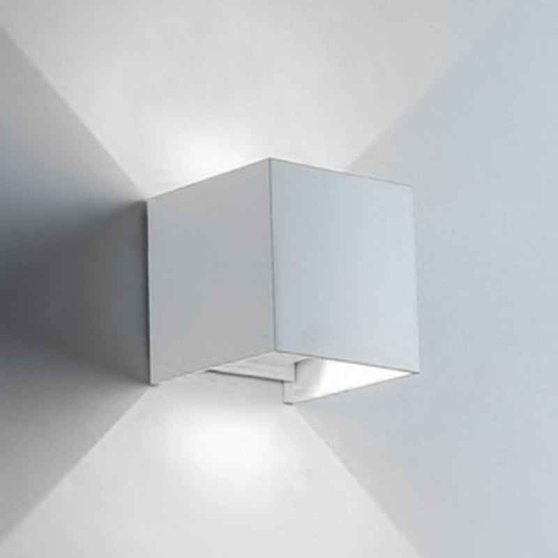 2-Lights Geometric Wall Lamp Fixtures Modern Style Black and White Aluminum Lighting