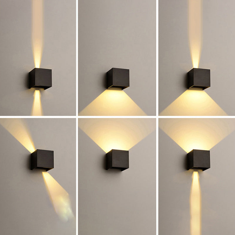 2-Lights Geometric Wall Lamp Fixtures Modern Style Black and White Aluminum Lighting