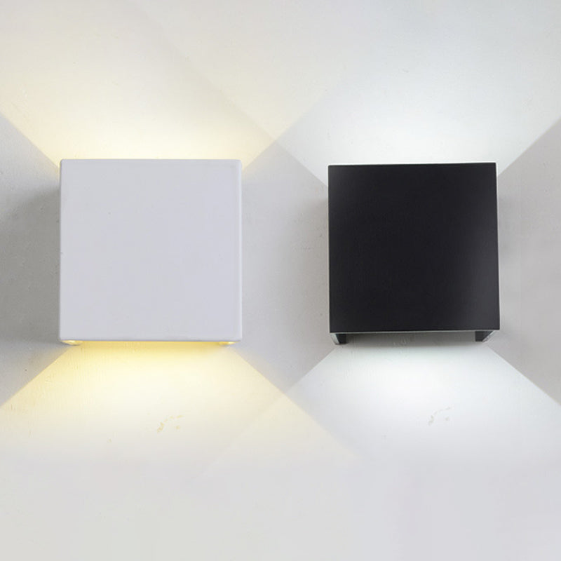 2-Lights Geometric Wall Lamp Fixtures Modern Style Black and White Aluminum Lighting
