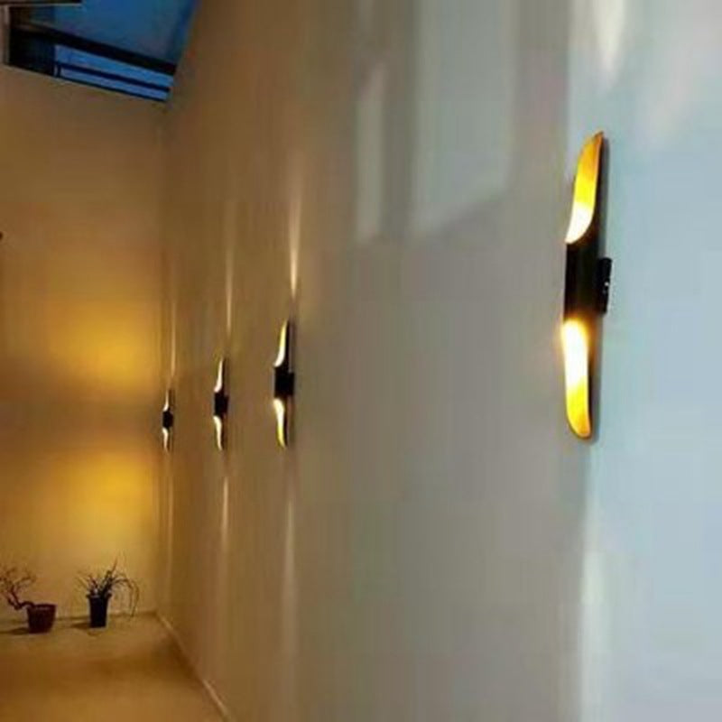 2-Lights Aluminum Sconce Wall Lighting Modern Style Black and White Pipe Wall Sconces