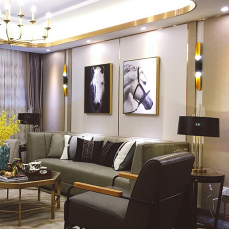 2-Lights Aluminum Sconce Wall Lighting Modern Style Black and White Pipe Wall Sconces