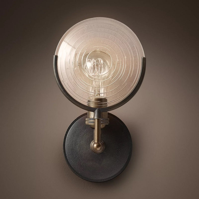 Lampada da parete con funce di vetro a 1 leggero vetro con la parete industriale.