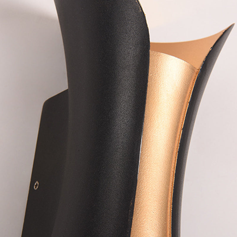 Luces de apliques de pared de 2 luces Estilo moderno Lámpara de pared de aluminio en negro y dorado