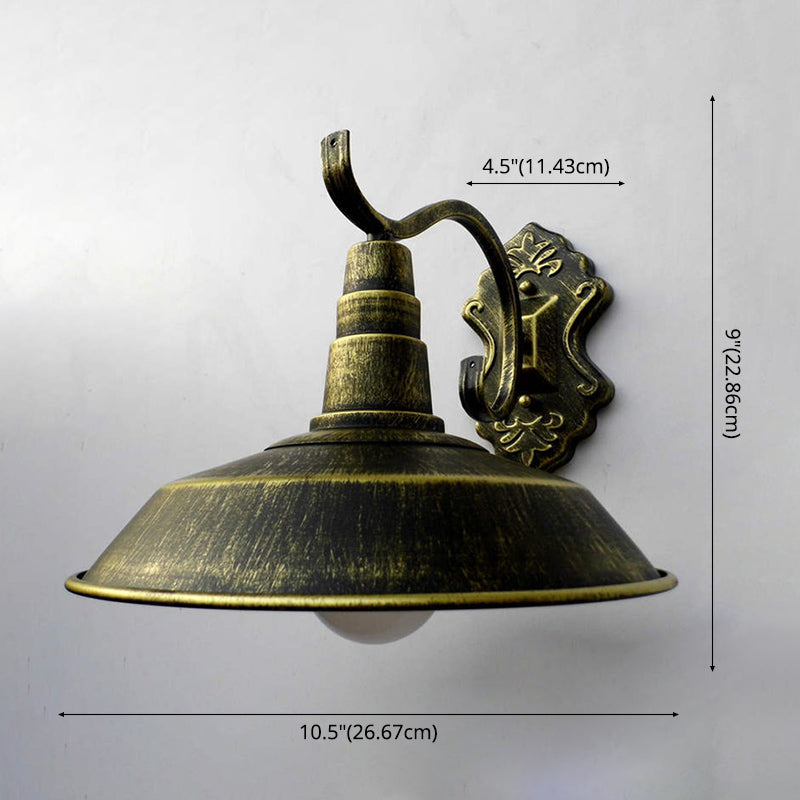 Iron Gooseneck Sconce Lighting Fixtures Industrial 1-Light Wall Light Shade