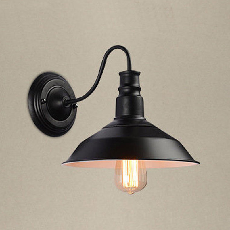 1-leichte Scheunenleuchte Leuchte Industrielle Schwarze Metall-Wandleuchten