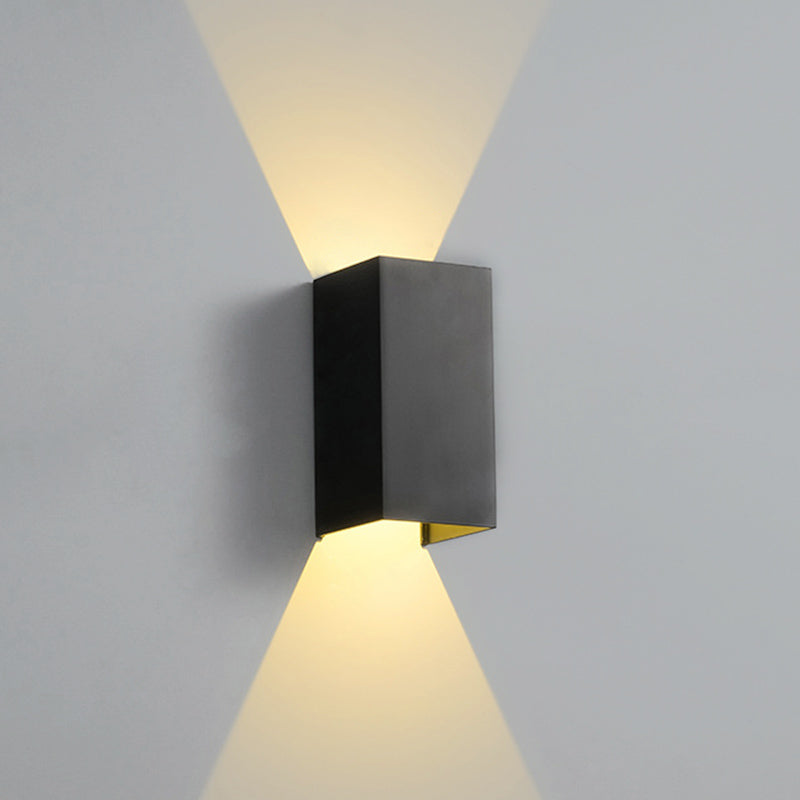 2-Lights Geometric Wall Light Sconce Modern Style Black and White Aluminum Wall Lighting