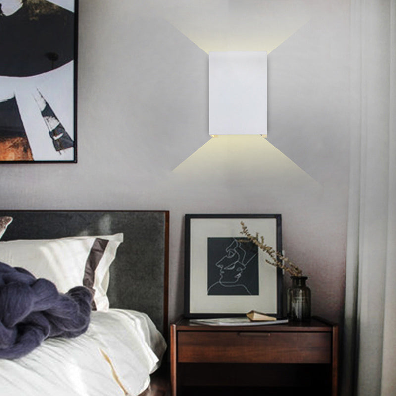 2-Lights Geometric Wall Light Sconce Modern Style Black and White Aluminum Wall Lighting