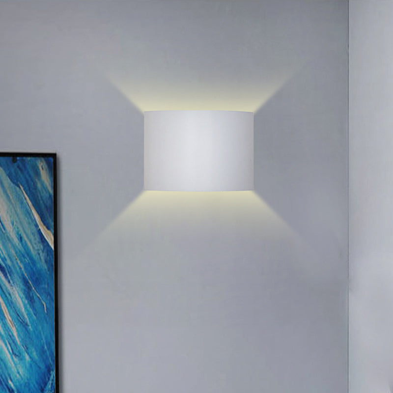 2-Lights Geometric Wall Light Sconce Modern Style Black and White Aluminum Wall Lighting