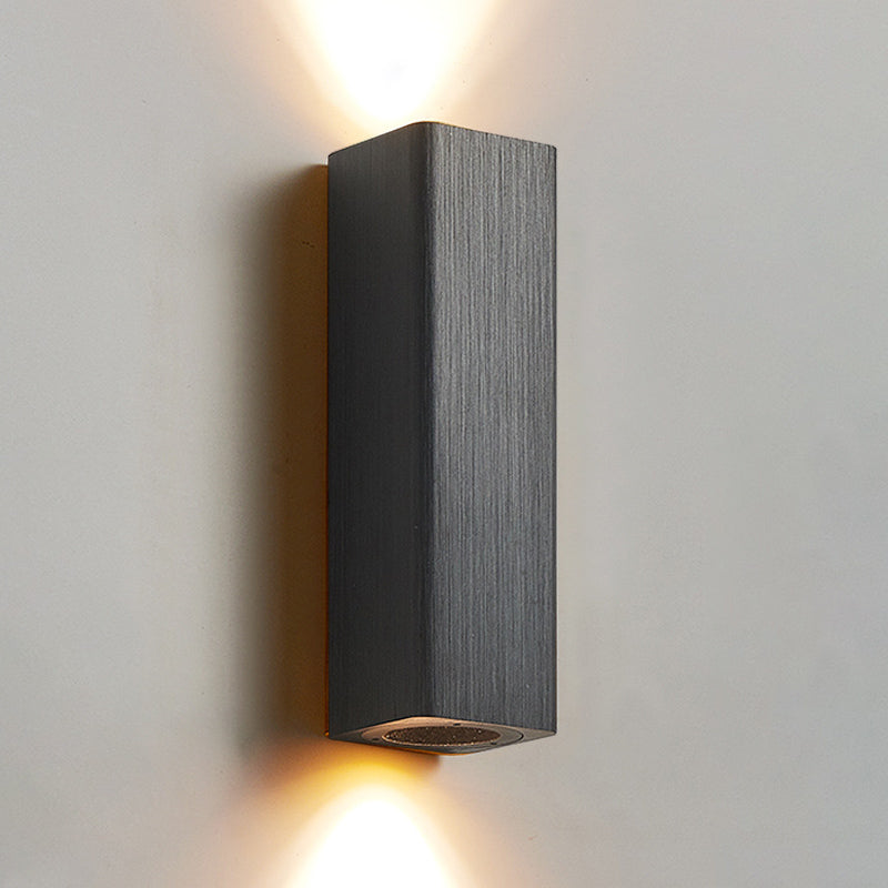 Rectangle Wall Lighting Fixtures Modern Style Aluminum 2-Lights Wall Mount Lamp