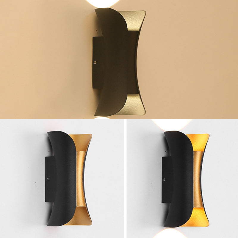 Aluminum Curved Wall Mounted Light Fixture Modern Style 2-Lights Sconce Lights