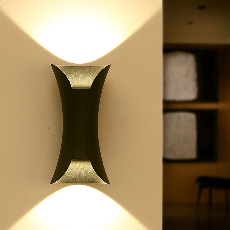 Aluminum Curved Wall Mounted Light Fixture Modern Style 2-Lights Sconce Lights