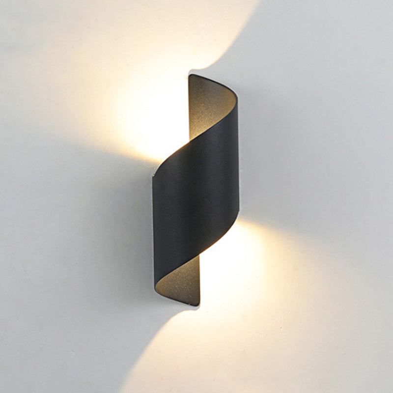 2-Lights Sconce Lights Modern Style Wrapped Aluminum Wall Lamps in Black and White