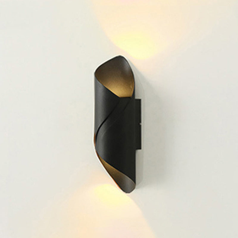 2-Lights Sconce Lights Modern Style Wrapped Aluminum Wall Lamps in Black and White