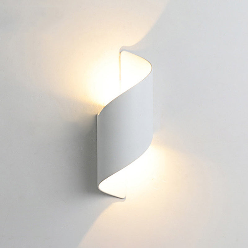 2-Lights Sconce Lights Modern Style Wrapped Aluminum Wall Lamps in Black and White