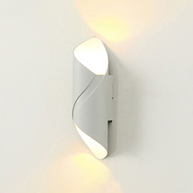 2-Lights Sconce Lights Modern Style Wrapped Aluminum Wall Lamps in Black and White