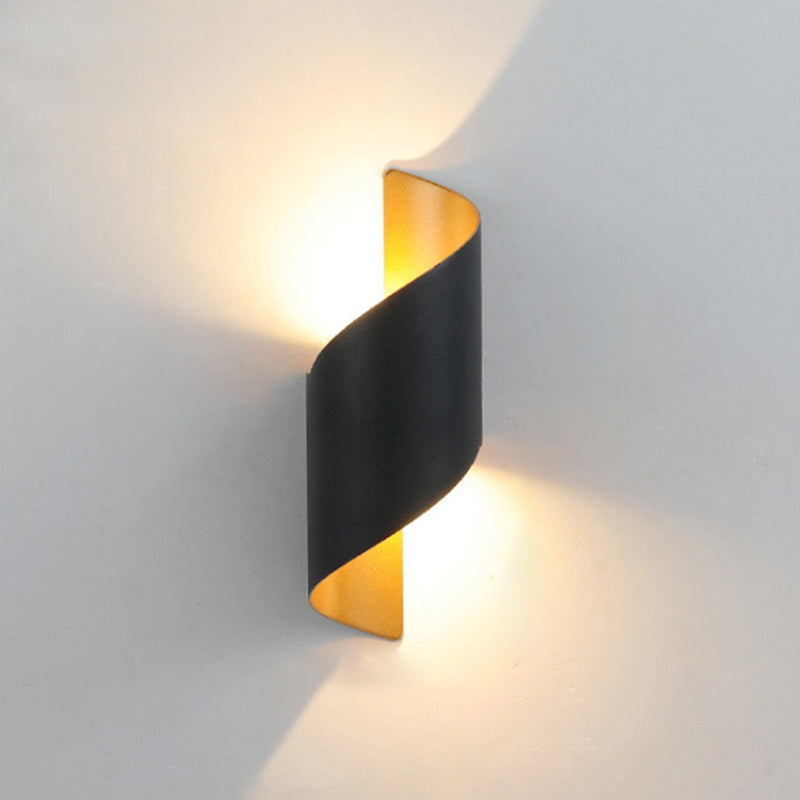 2-Lights Sconce Lights Modern Style Wrapped Aluminum Wall Lamps in Black and White