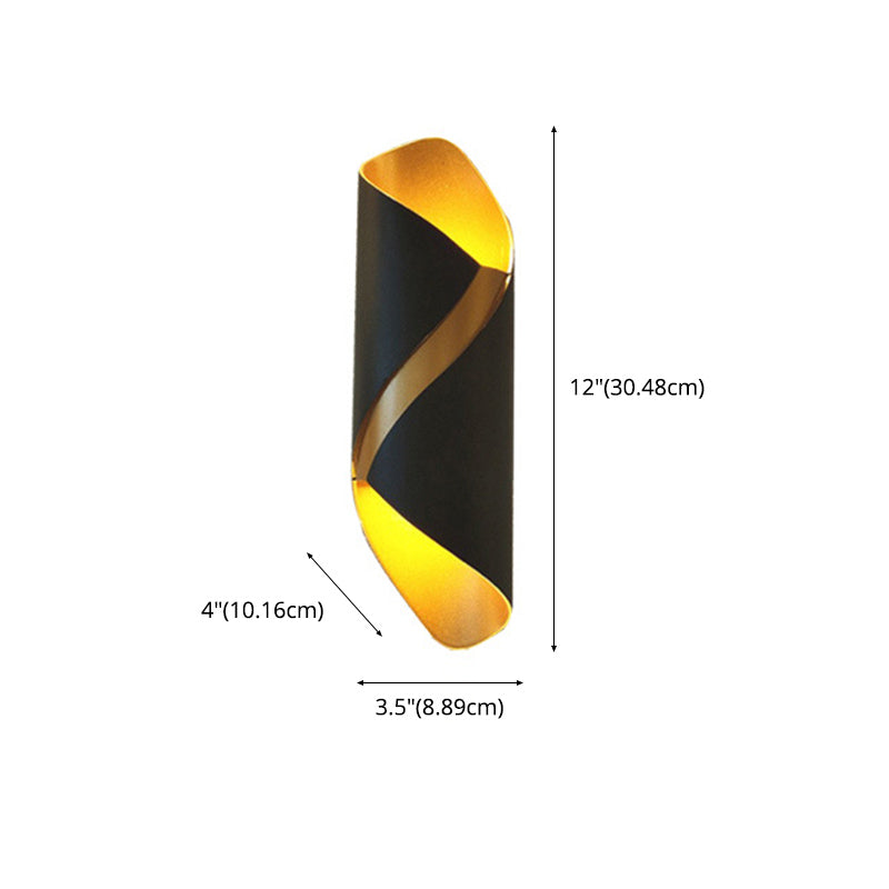 2-Lights Sconce Lights Modern Style Wrapped Aluminum Wall Lamps in Black and White