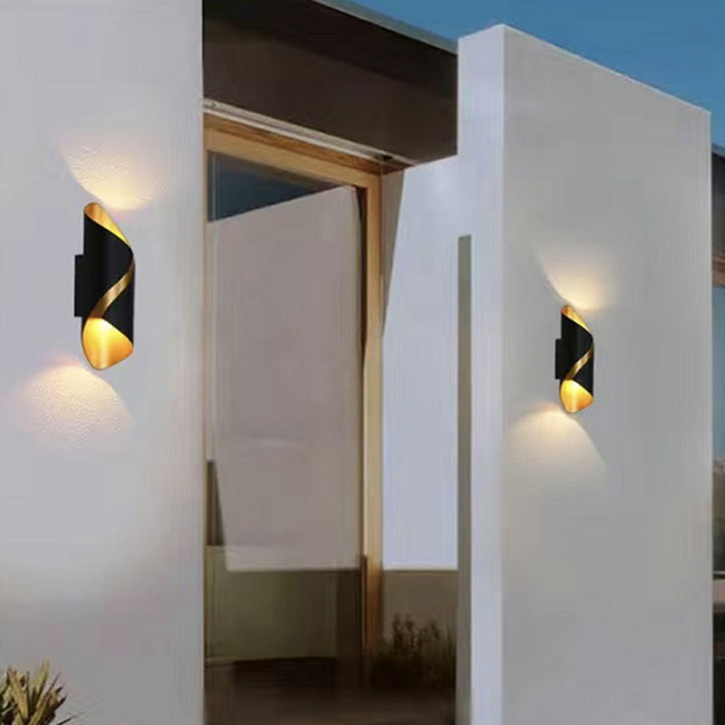 2-Lights Sconce Lights Modern Style Wrapped Aluminum Wall Lamps in Black and White
