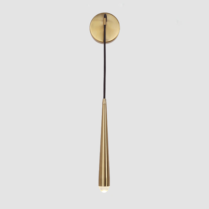 Tapered Brass Sconce Light Fixture Modern Style 1-Light Wall Mounted Lighting