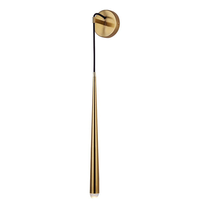 Tapered Brass Sconce Light Fixture Modern Style 1-Light Wall Mounted Lighting