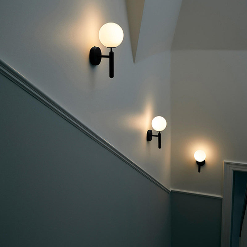 Oro e nero rotondo a muro leggero moderno in stile semplice vetro applique a luce singola