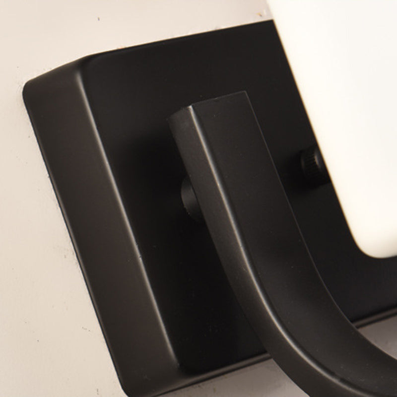 Glass Geometric Shade Wall Lights Modern Simple 1 Head Wall Mount Fixture in Black