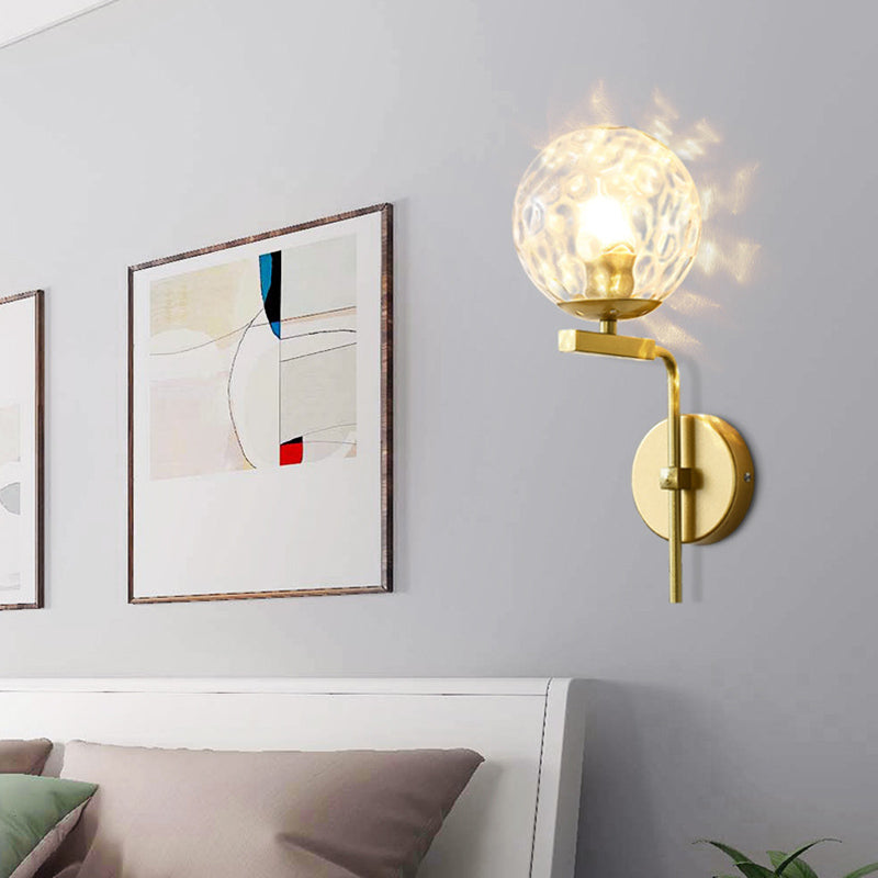 Modern Simple Round Shade Wall Sconce Metal 1 Approches légères en or finition