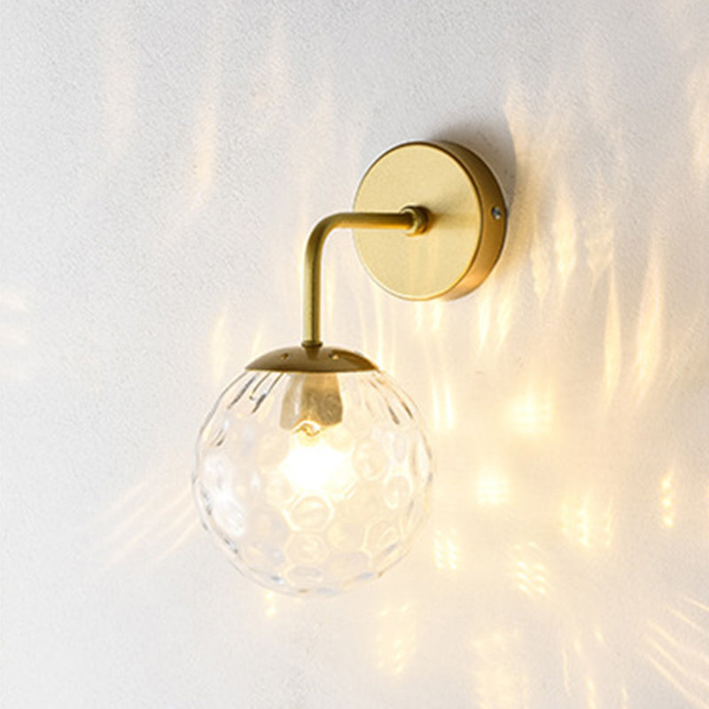 Modern Simple Round Shade Wall Sconce Metal 1 Approches légères en or finition