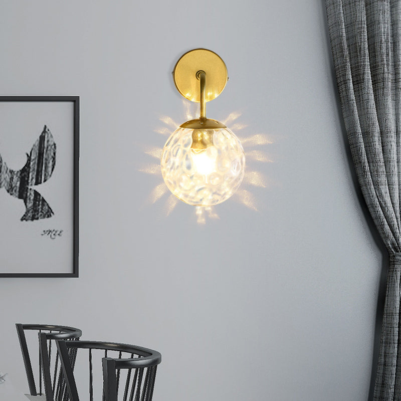 Modern Simple Round Shade Wall Sconce Metal 1 Approches légères en or finition