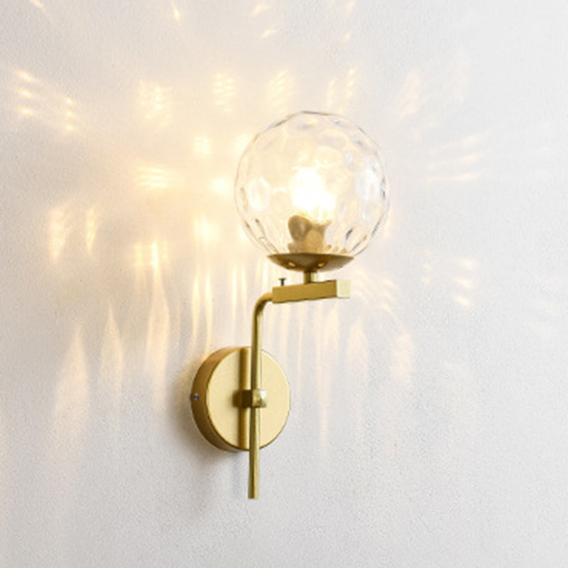 Modern Simple Round Shade Wall Sconce Metal 1 Approches légères en or finition