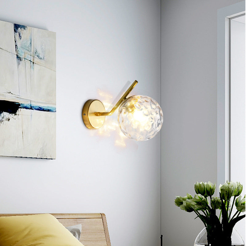 Modern Simple Round Shade Wall Sconce Metal 1 Approches légères en or finition