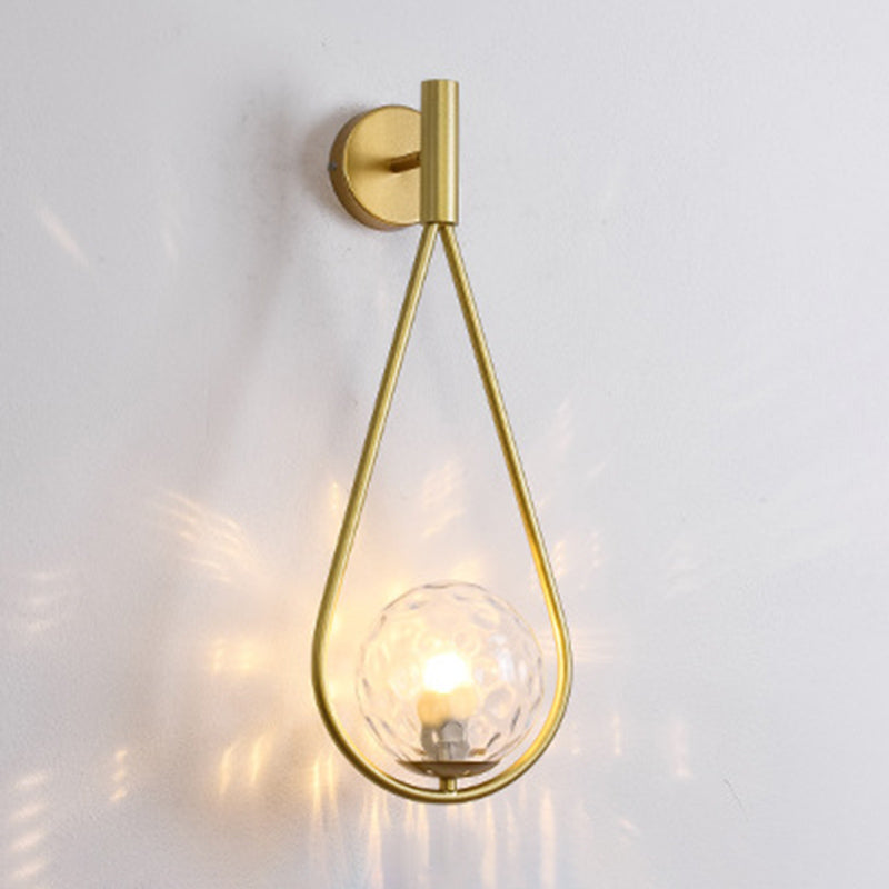 Modern Simple Round Shade Wall Sconce Metal 1 Approches légères en or finition