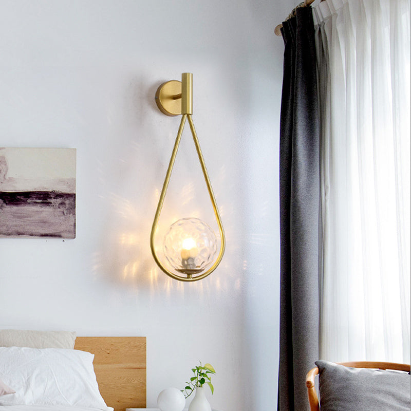 Modern Simple Round Shade Wall Sconce Metal 1 Approches légères en or finition