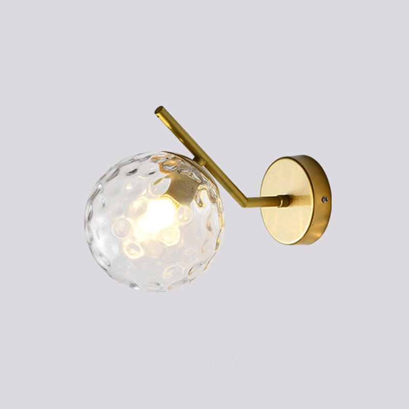 Modern Simple Round Shade Wall Sconce Metal 1 Approches légères en or finition